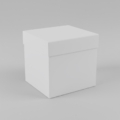 Weißer Geschenkbox mit Deckel, quadratisch