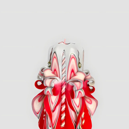 handgeschnitzte Kerze in Pink