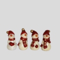4 Schneemann-Dekofiguren in verschiedenen Variationen